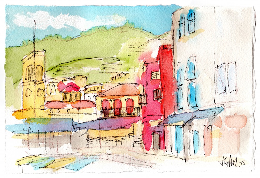 Hydra Port Side with Church